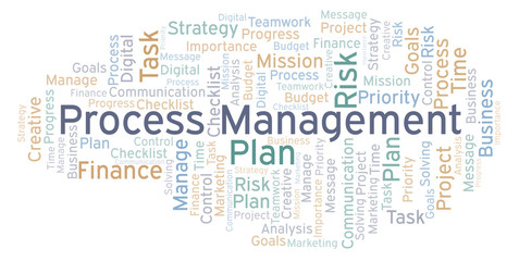 Obraz premium Process Management word cloud, made with text only.