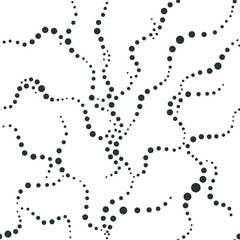 simple black circle wave white seamless pattern