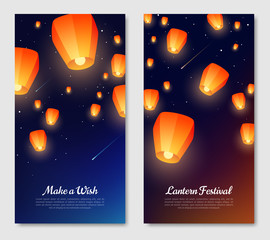 Banners with sky lanterns