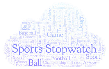 Sports Stopwatch word cloud.