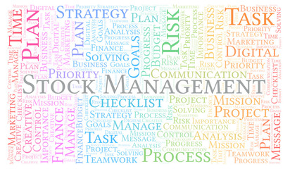 Fototapeta premium Stock Management word cloud, made with text only.