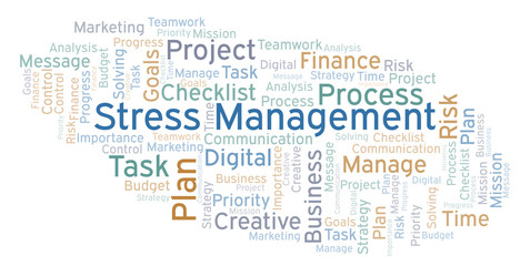 Stress Management word cloud, made with text only.