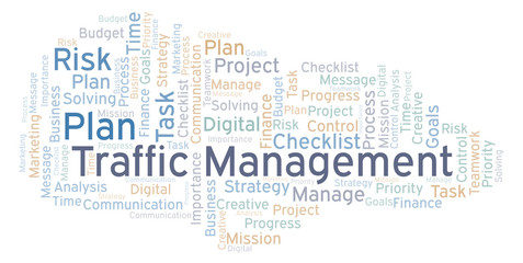 Obraz premium Traffic Management word cloud, made with text only.