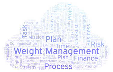 Obraz premium Weight Management word cloud, made with text only.