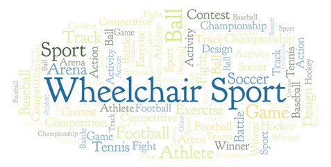 Wheelchair Sport word cloud.