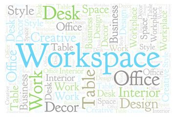 Fototapeta premium Workspace word cloud.