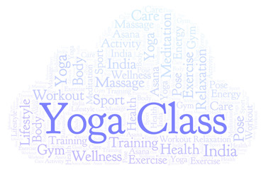 Obraz premium Yoga Class word cloud.