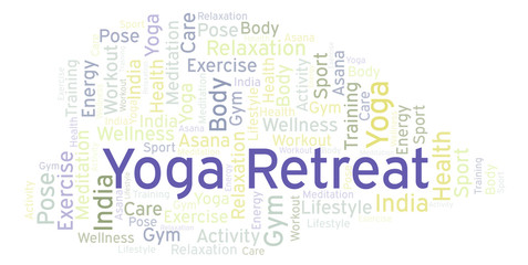 Obraz premium Yoga Retreat word cloud.