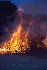 large burning fire