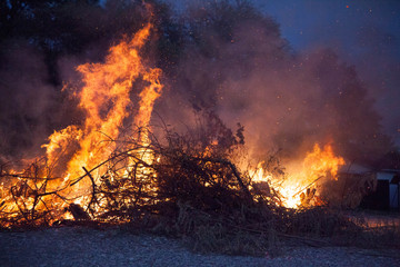 large burning fire