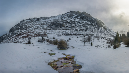 Urkiola mountain with river