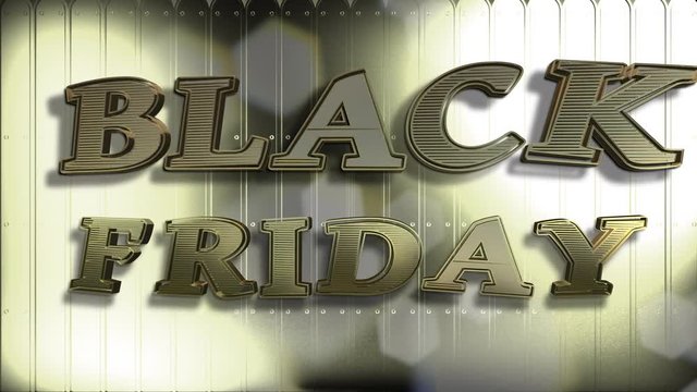Black Friday Gold 3D Text Looping Animation And Golden Background - 4K Resolution Ultra HD
