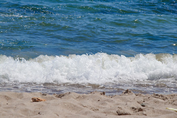 Photo of a sea landscape with a sandy beach