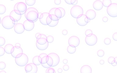 Light pastel colored background with pink bubbles. Wallpaper, texture pink balloons. 3D illustration