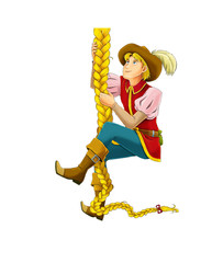 Cartoon character - nobleman - prince climbing - illustration for children © honeyflavour