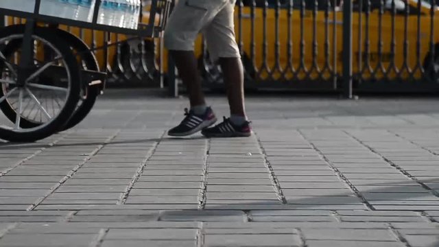 walking in street