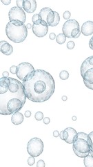 Ethereum economic financial bubble. Cryptocurrency 3D illustration. Business concept. Blue bubbles on a white background