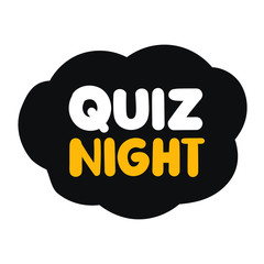 Quiz night. Vector hand drawn lettering illustration on white background.