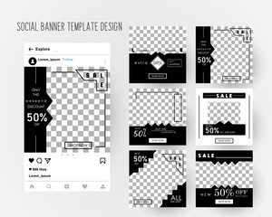 Editable Instagram Post template.  Social Media Banners for Digital Marketing