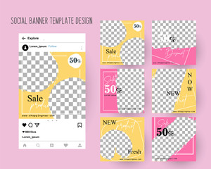 Editable Instagram Post template.  Social Media Banners for Digital Marketing