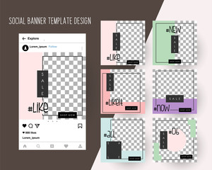 Editable Instagram Post template.  Social Media Banners for Digital Marketing