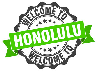 Fototapeta premium Honolulu round ribbon seal