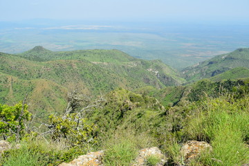 Obraz premium The volcanic craters at Mount Ole Sekut in the Oloroka Mountain Range, Rift Valley, Kenya