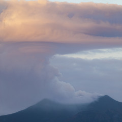 Vapor plume over Mount Edna in Sicily