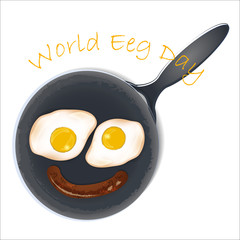 Vector illustration of omelette. Flat designed. Flat scrambled eggs design . Vector EPS 10