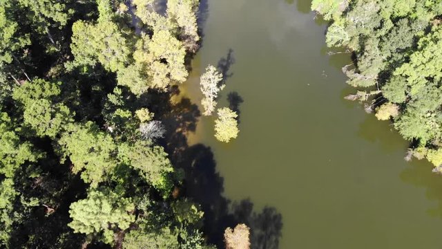 Aerial view along the San Jacinto River near Houston, Texas