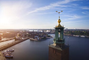 Fotobehang Aerial view of Stockholm City © Mikael Damkier