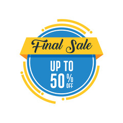 Final Sale Circle Banner. Up to 50% Off