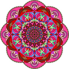 Colorful mandala for coloring book. Decorative round ornaments. Anti-stress therapy patterns. Weave design elements. Yoga vector poster. 