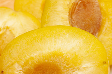 Texture of the fruit of the plum One fruit is enlarged to the size of the screen