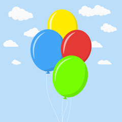 Balloon in Sky Illustration Vector Icon