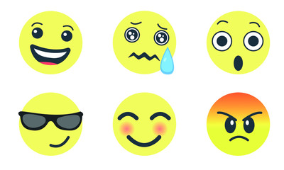 smilies, icons for website, vector