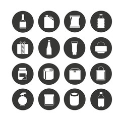 package icon set in circle buttons