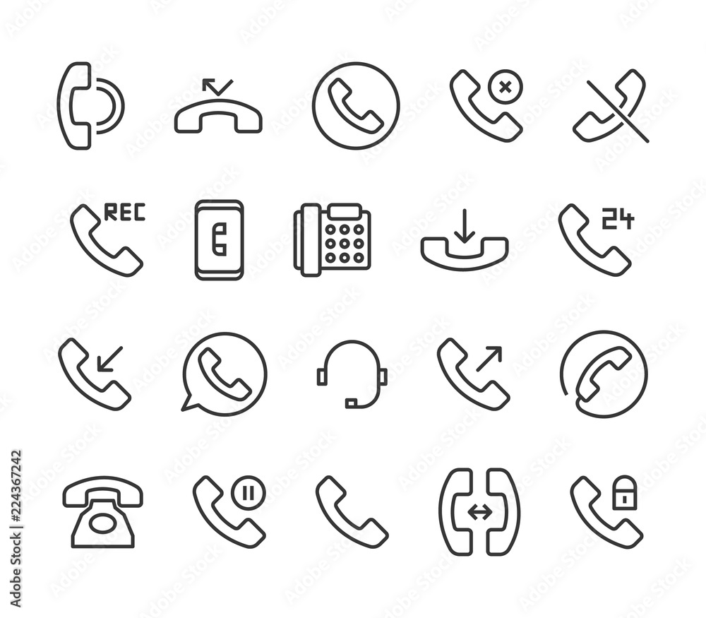 Poster simple set of processing related vector line icons. contains such icons as support, chat, callback a