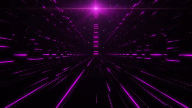 3D Fuchsia Sci-Fi Tower of Babel Tunnel VJ Loop Background