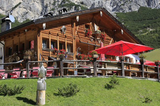 Edelweisshütte Südtirol, Colfosco, Corvara, Alta Badia, Italien, Europa