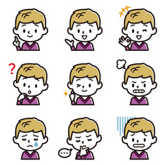 男の子　表情　ブロンド　セット