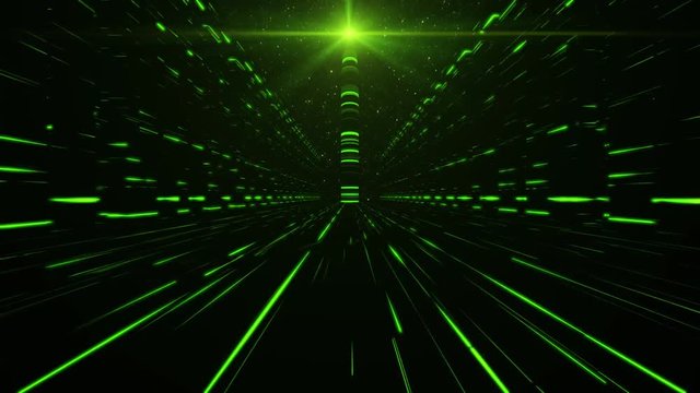3D Green Sci-Fi Tower of Babel Tunnel VJ Loop Background