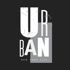 Urban New York City Typography. T-shirt print, poster, banner, postcard, flyer. Grunge style. Elements for design.