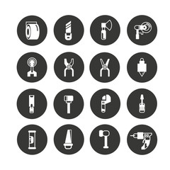 tool icon set in circle buttons
