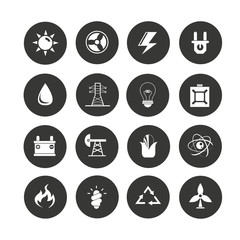 Fototapeta premium energy icon set in circle buttons