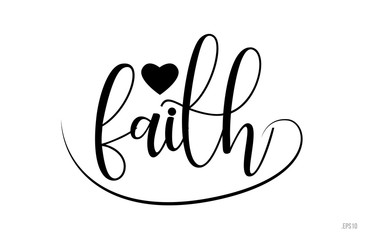 faith typography text with love heart