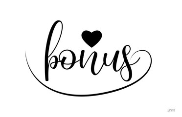 bonus typography text with love heart