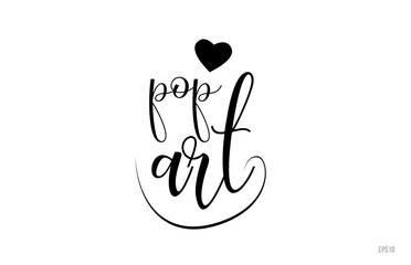 pop art typography text with love heart