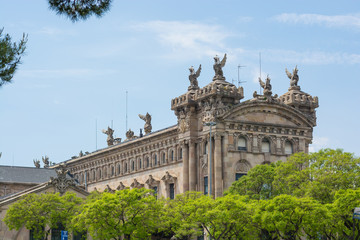 Obraz premium Barcelona, Spain. The monumental building of the port customs is one of Barcelona's notable attractions.