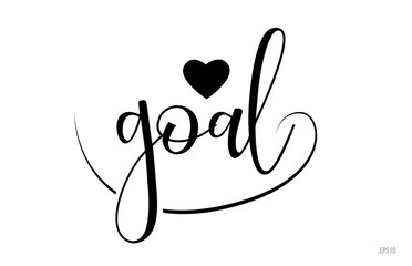 goal typography text with love heart